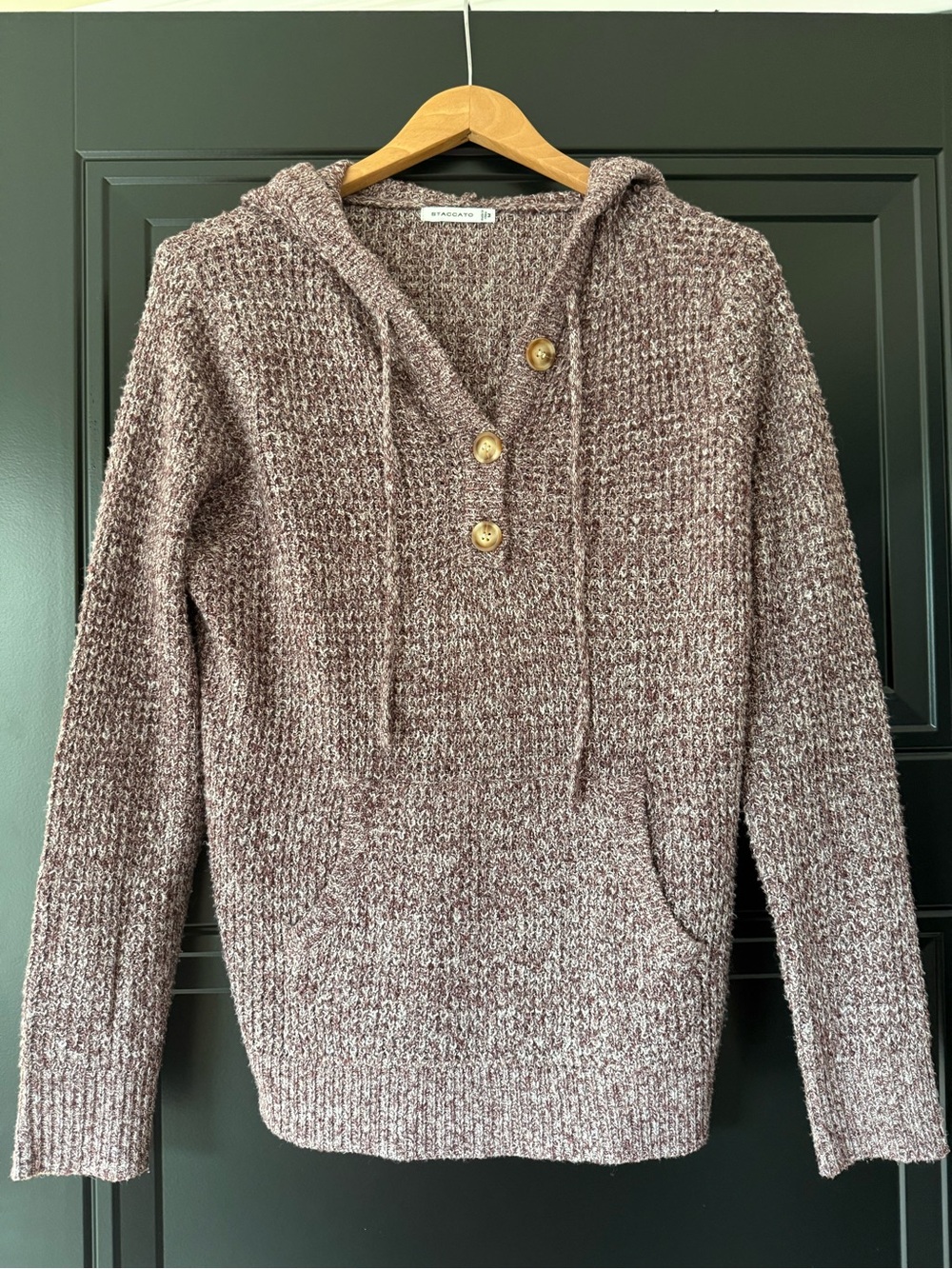 Cozy Hooded Knit Pullover Sweater - Taupe